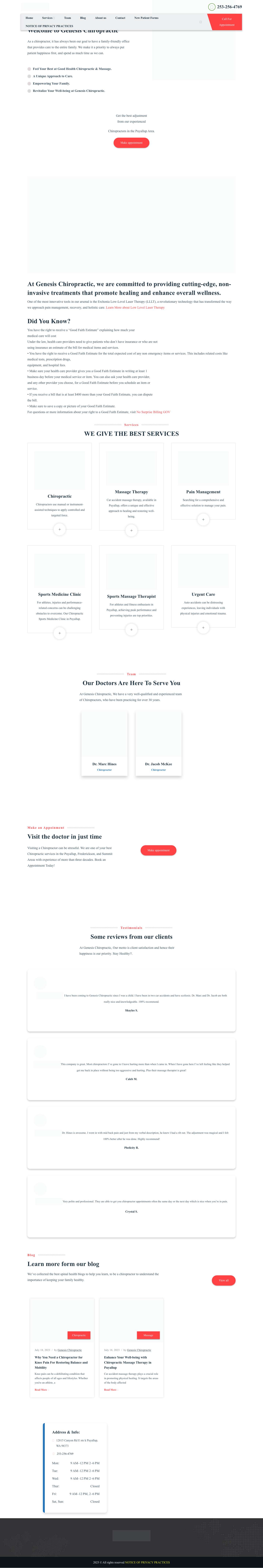 Most Trusted Chiropractic Canyon Road Puyallup - Genisis Chiropractic - Full Screenshot