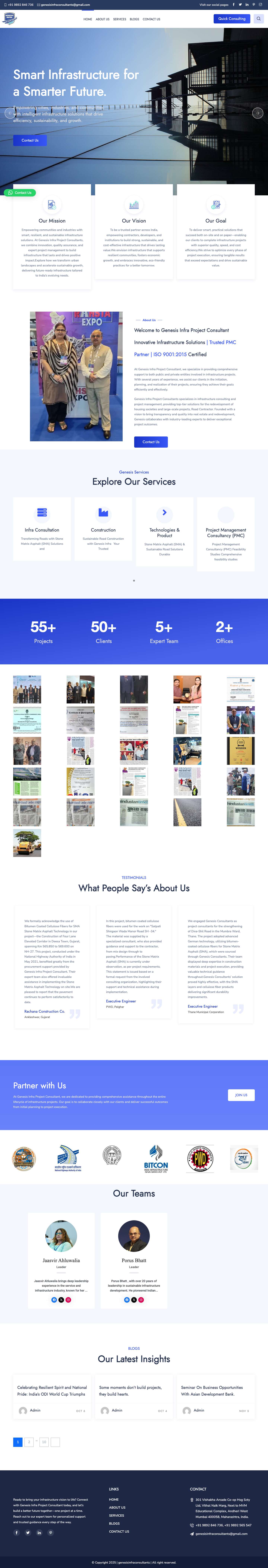 Genesis Infra Consultant |Leading PMC, Road Contractor - Full Screenshot