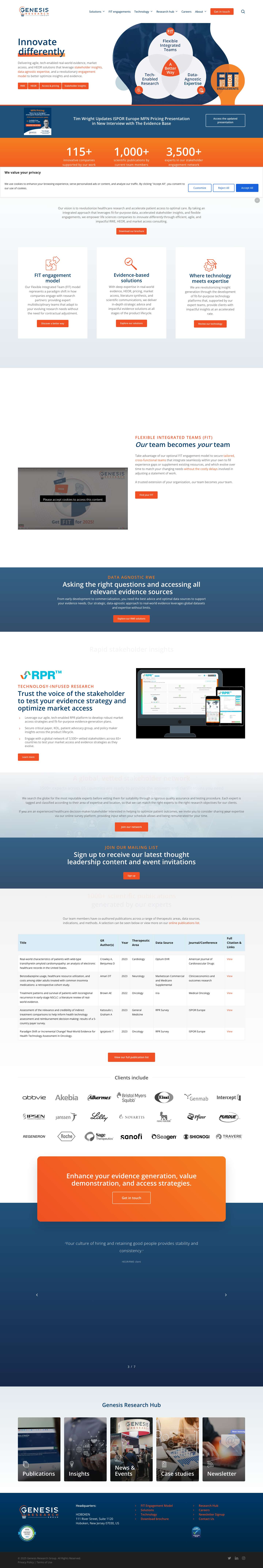 RWE, HEOR, and market access consulting | Genesis Research Group - Full Screenshot