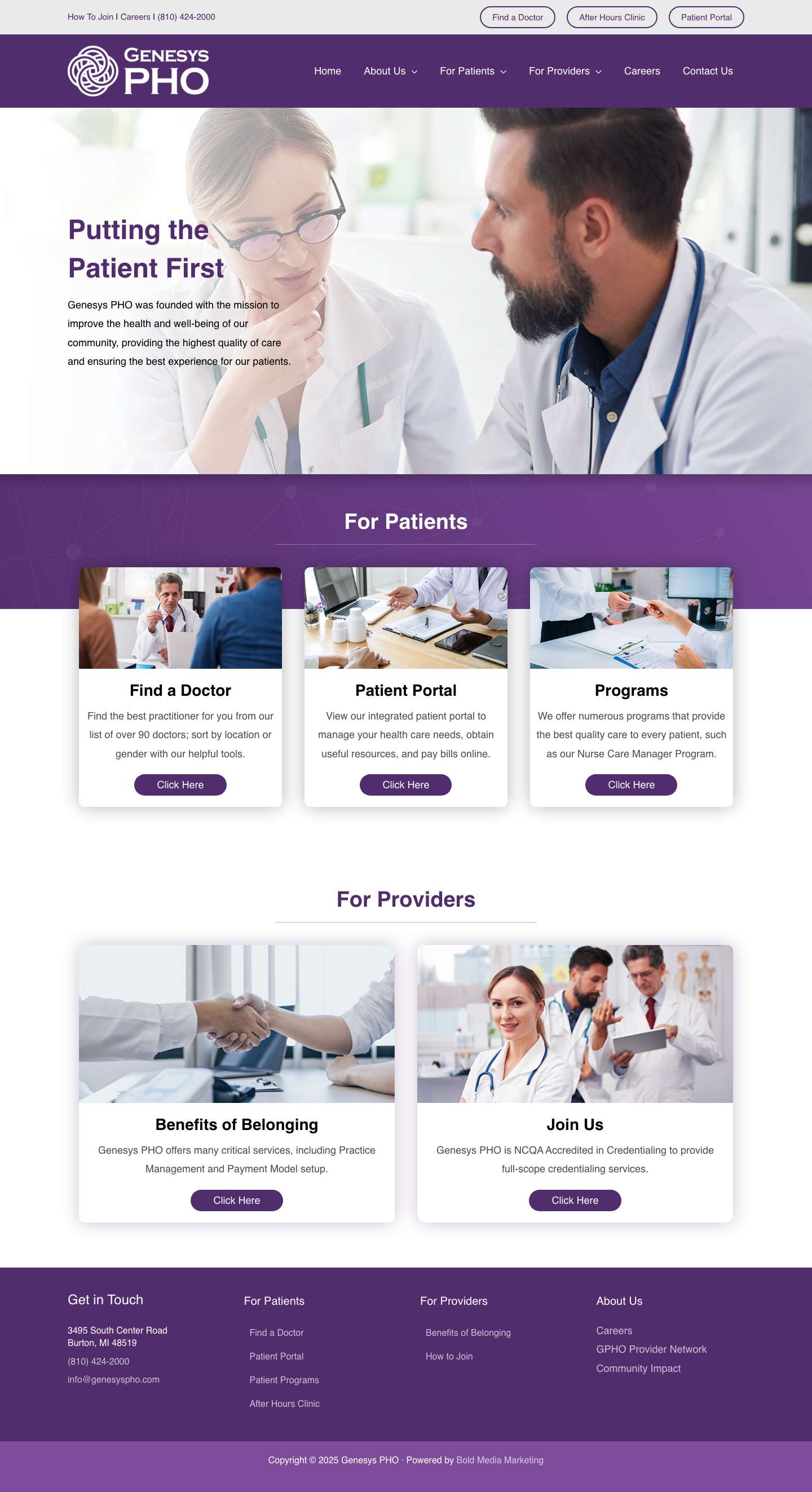 Genesys Physician Hospital Organization - Health Care - Full Screenshot