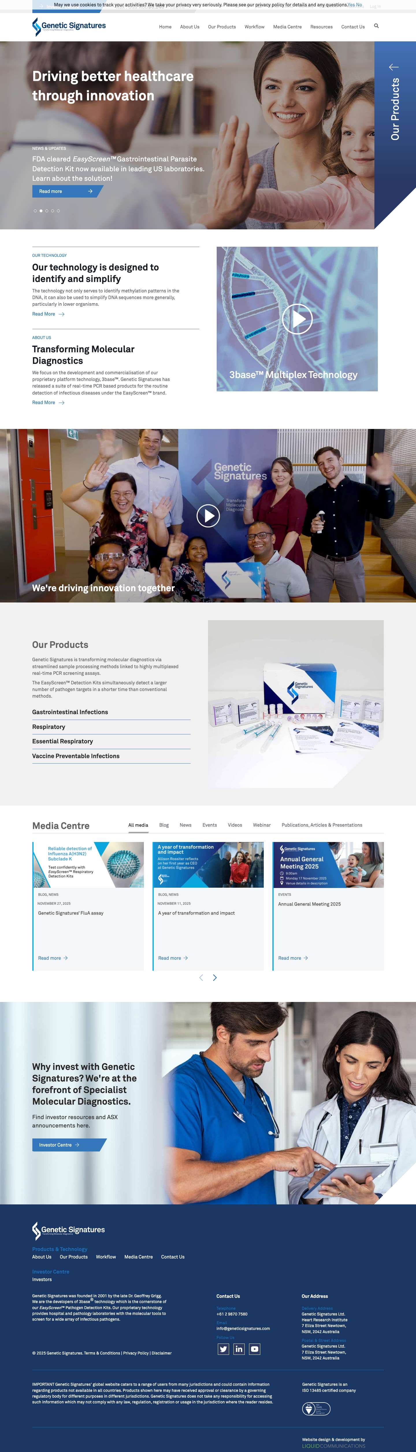 Genetic Signatures • Transforming Molecular Diagnostics - Full Screenshot