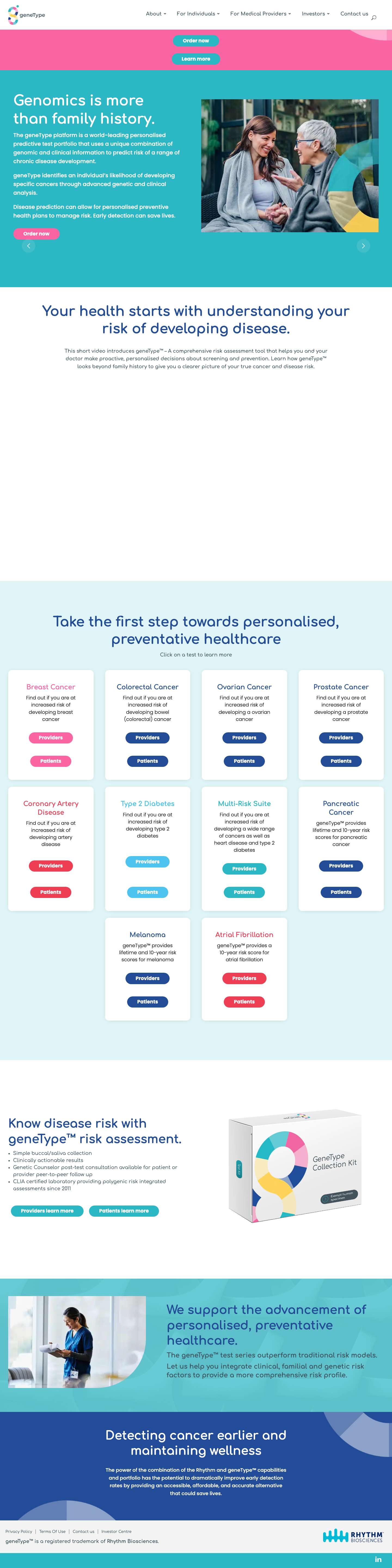 Home - Front Page AU - geneType™menu - Full Screenshot