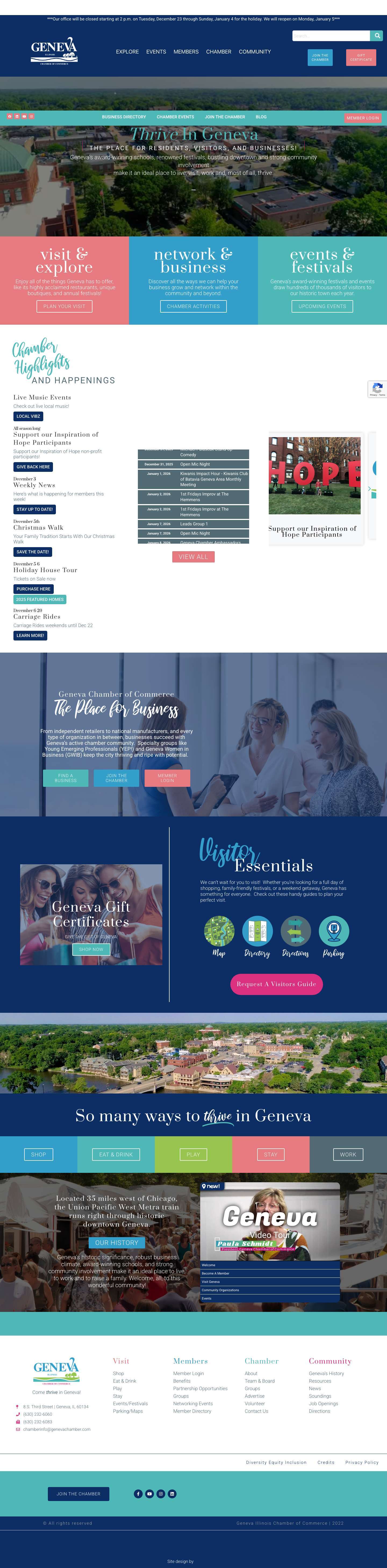 Geneva Chamber of Commerce | Plan Your Visit to Geneva, Illinois - Geneva Chamber of Commerce - Full Screenshot