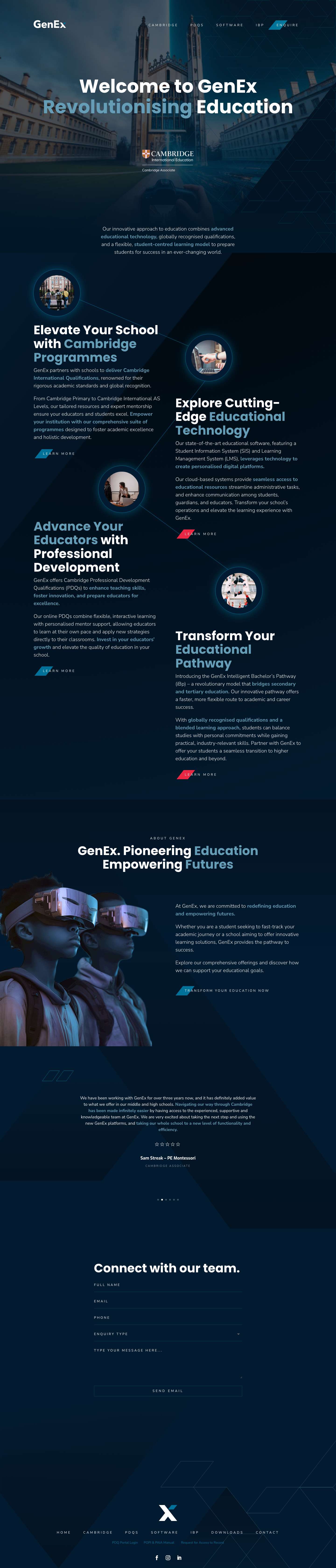 GenEx | Innovation in Education & Technology | GenEx Institute - Full Screenshot
