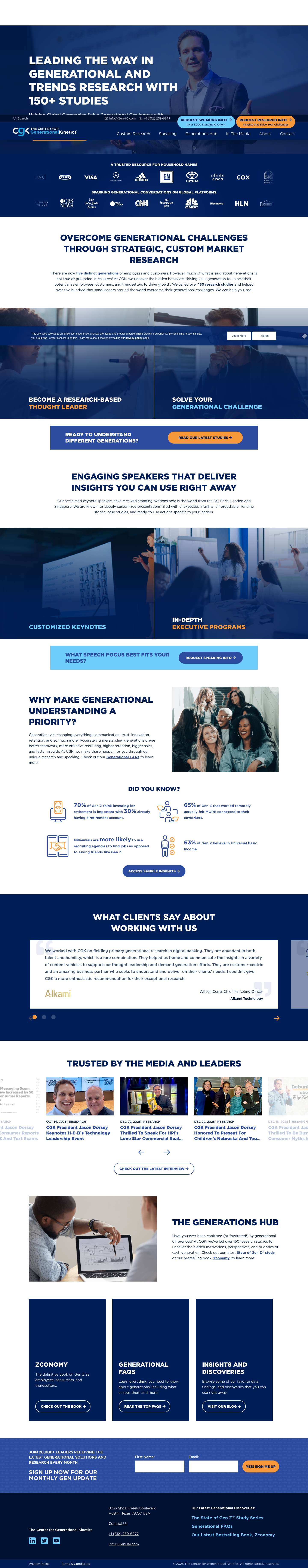 The Center for Generational Kinetics: Insights, Research, Speaking - Full Screenshot