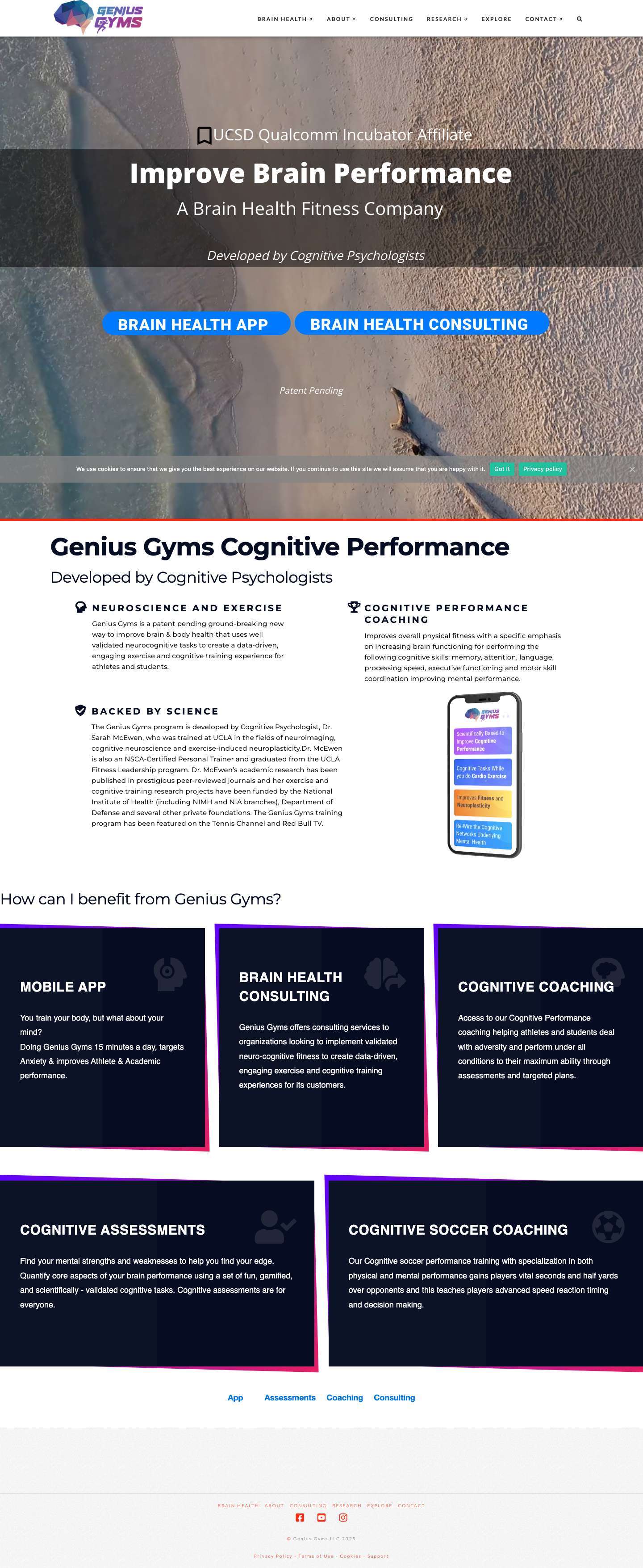 Genius Gyms | Improve Fitness and Cognitive Performance - Full Screenshot