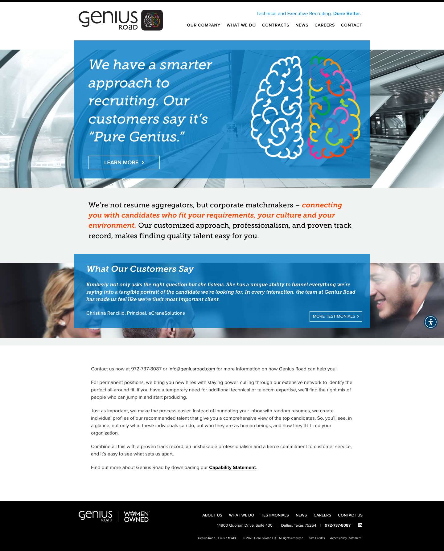 Genius Road | Technical and Executive Recruiting. Done Better. | Dallas - Full Screenshot