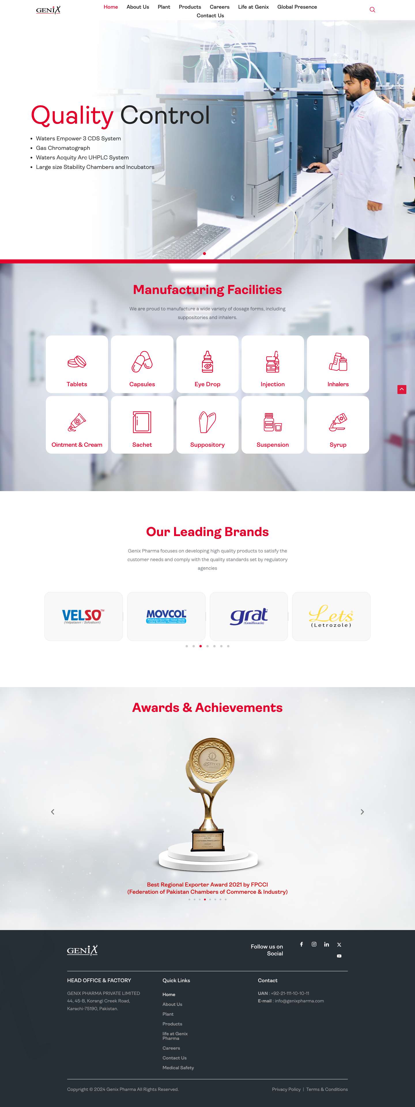 Genix Pharma – dedicated to good health - Full Screenshot