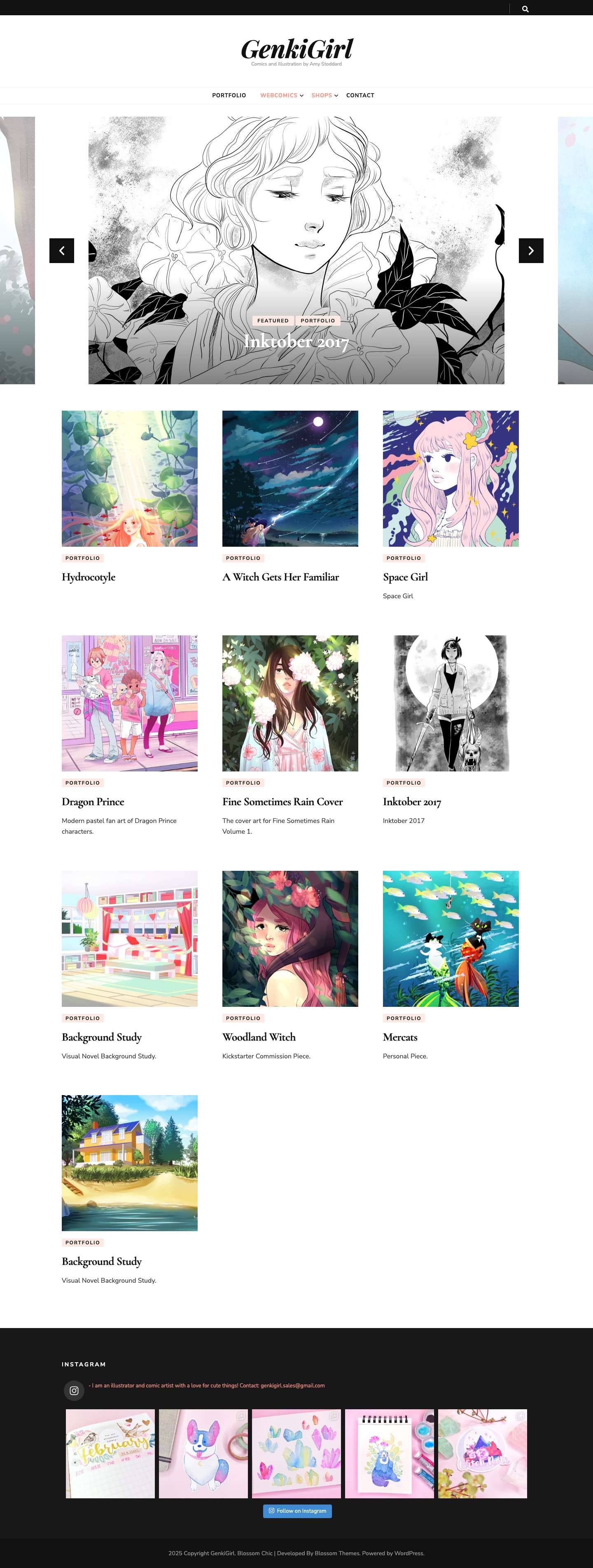 GenkiGirl – Comics and Illustration by Amy Stoddard - Full Screenshot