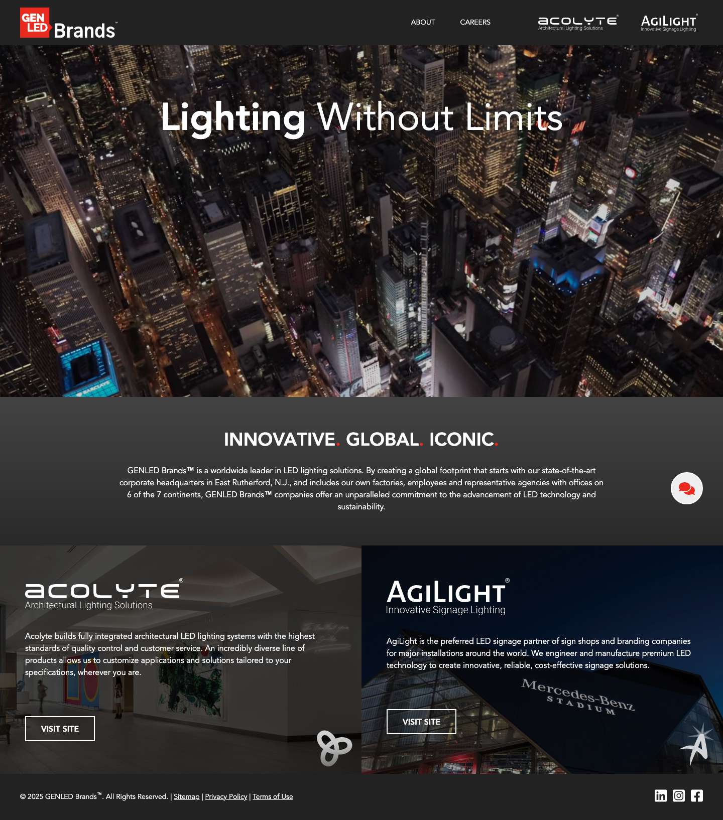Worldwide Leader in LED Lighting Solutions - GENLED Brands® - Full Screenshot
