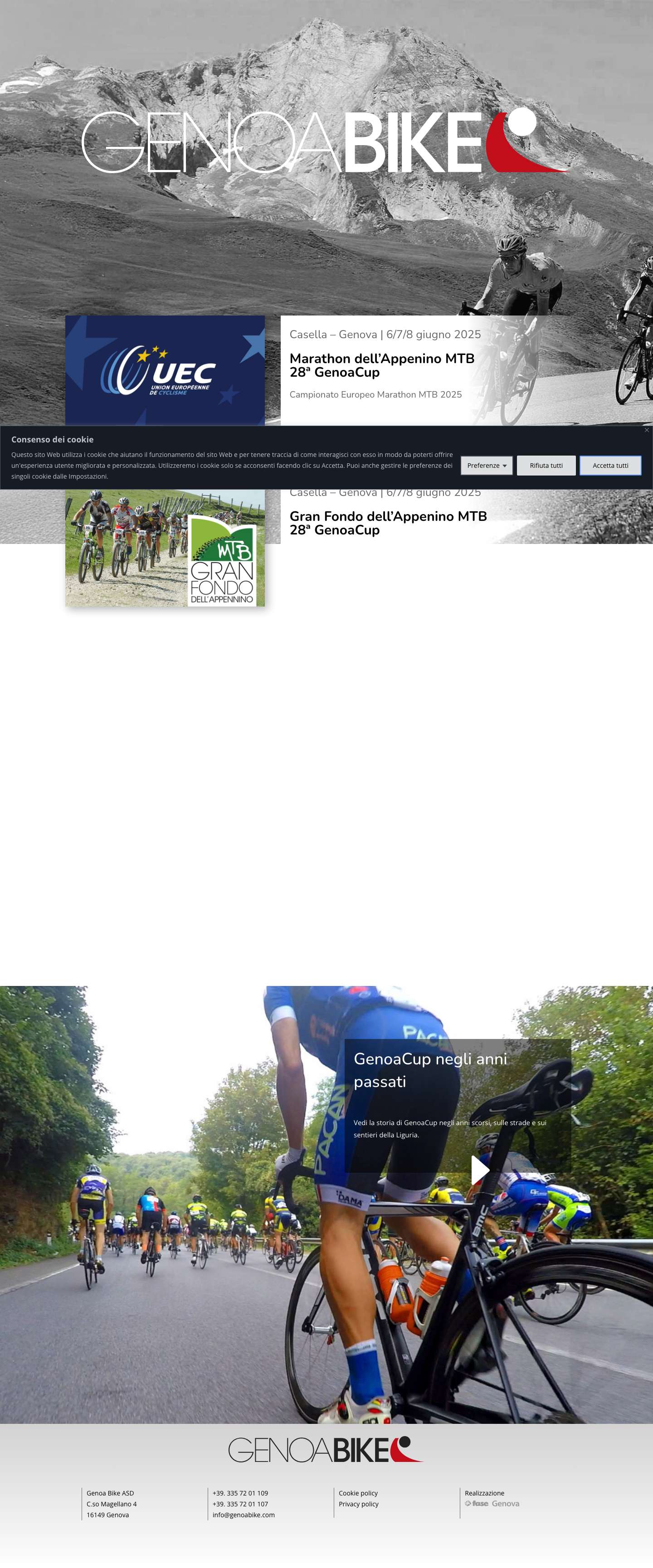 GenoaBike sito ufficiale - Full Screenshot