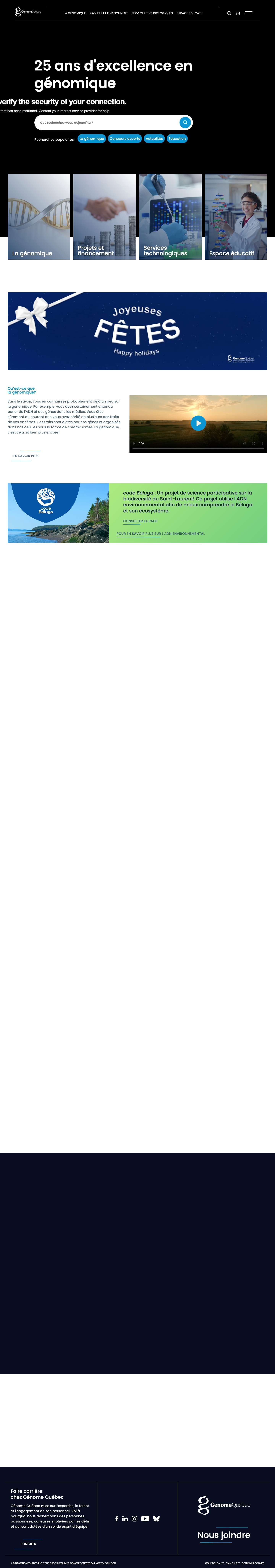 Génome Québec | Entreprise de recherche génomique - Full Screenshot