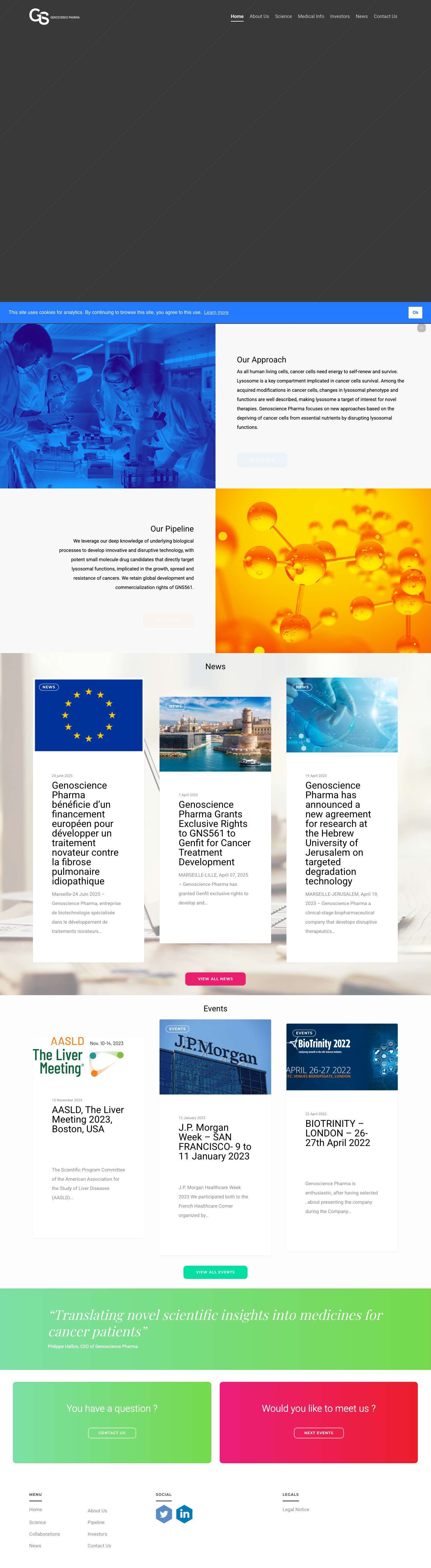 Genoscience Pharma – We are innovating to disrupt cancer treatment - Full Screenshot