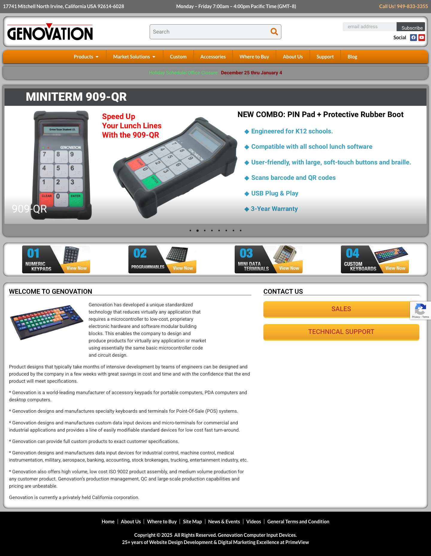 Home - Genovation Computer Input Devices - Full Screenshot