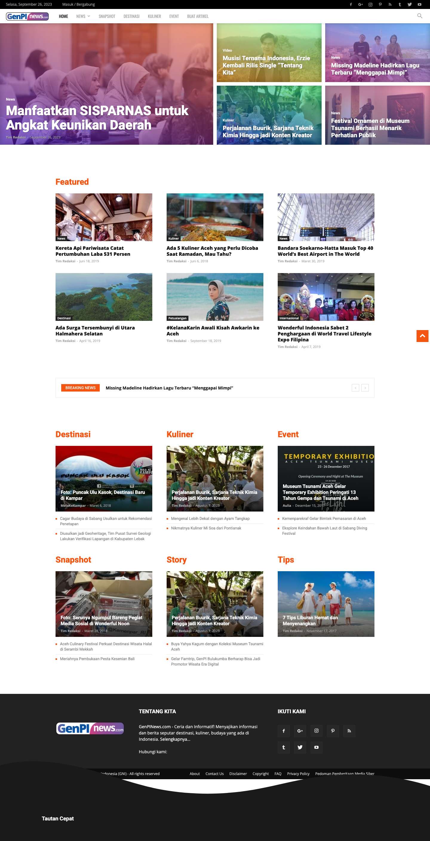 GenPI News Indonesia - Generasi Pesona Indonesia - Full Screenshot