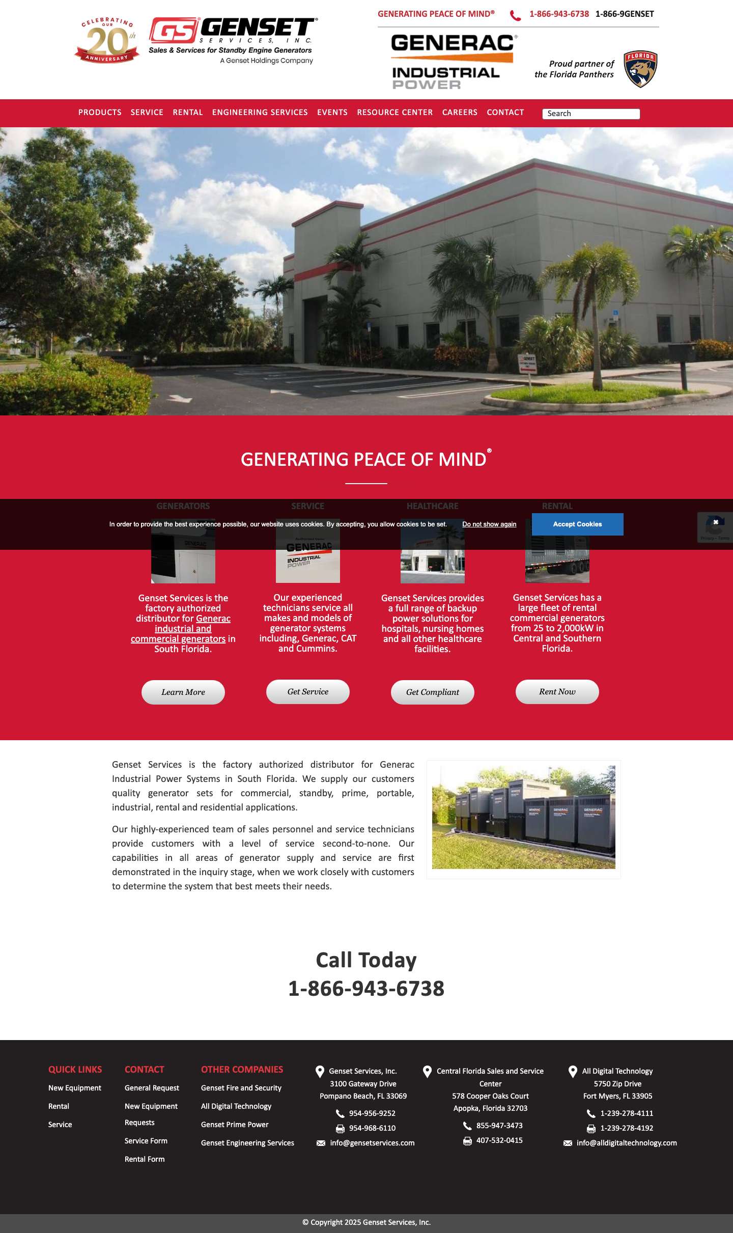 Quality Industrial and Commercial Generators South Florida - Full Screenshot