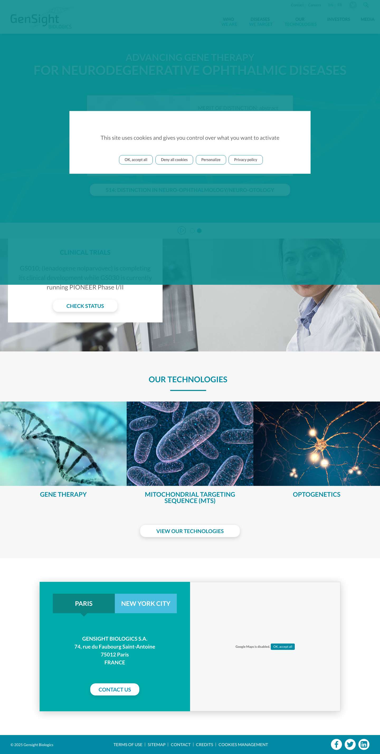 GenSight Biologics – Leader in Gene Therapy Against Blindness - Full Screenshot