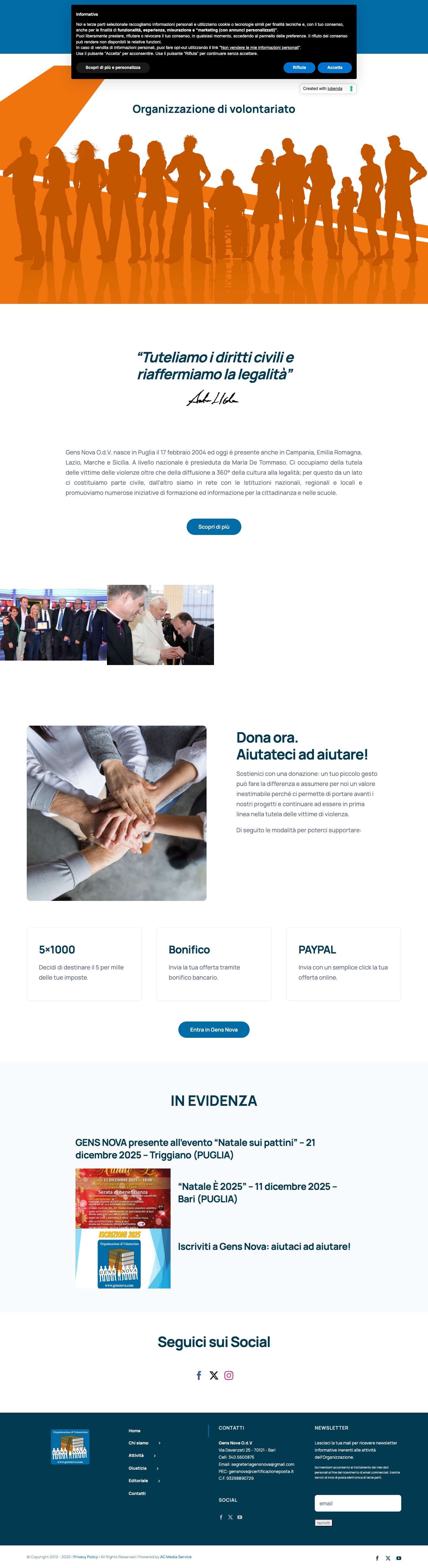 Gens Nova – Organizzazione di Volontariato - Full Screenshot