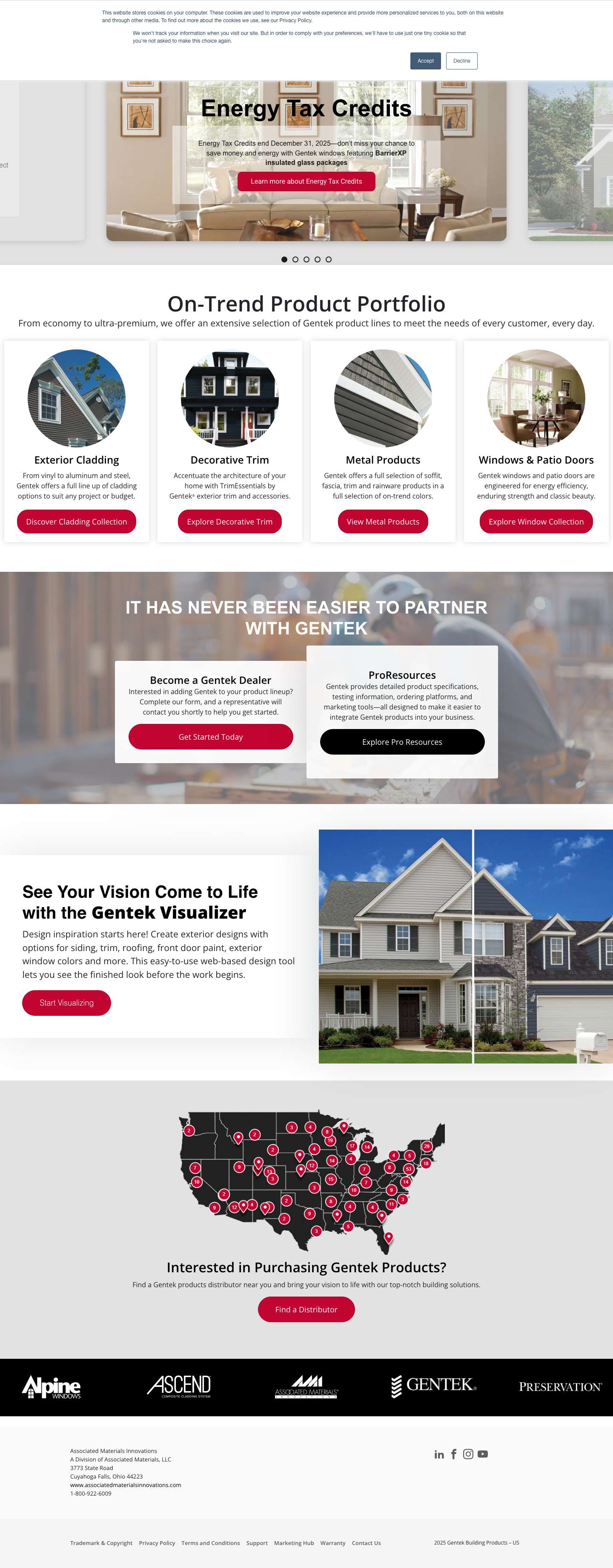Home - Gentek Building Products - US - Full Screenshot