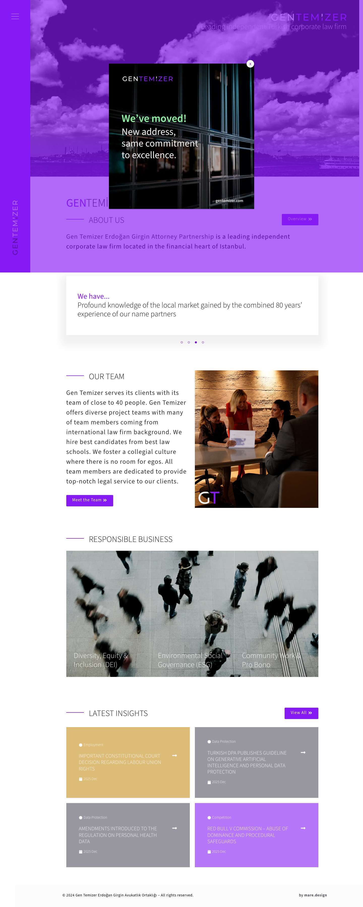 GenTemizer | Leading independent Turkish corporate law firm - Full Screenshot