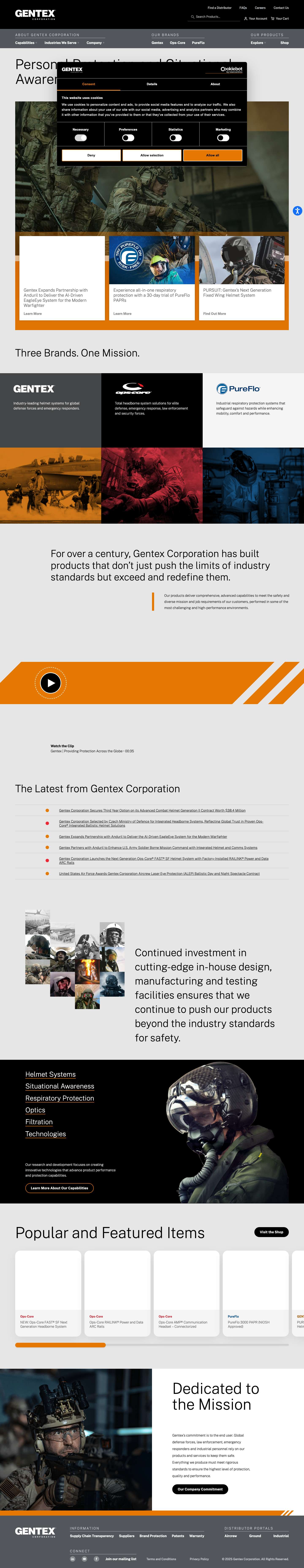 Gentex Corporation | Advanced Personal Protection Solutions - Full Screenshot