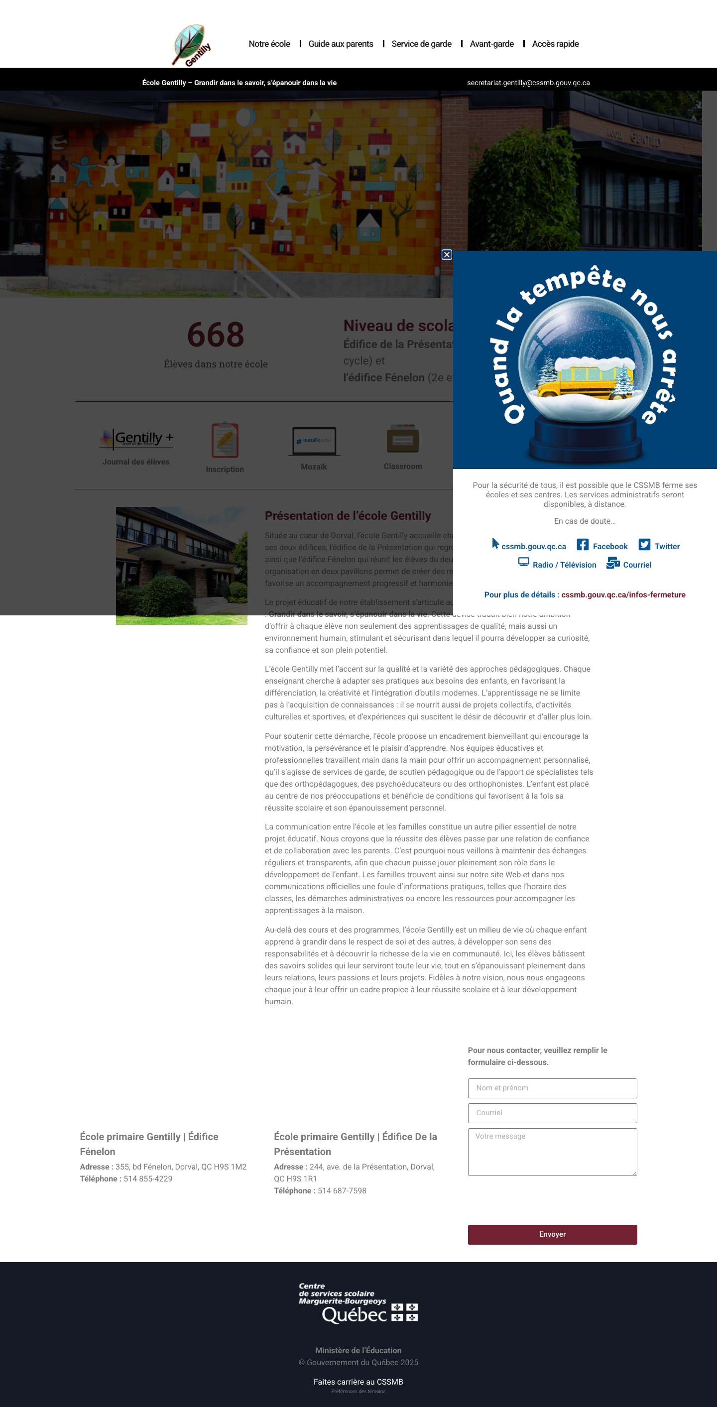 Accueil - École Gentilly - Full Screenshot