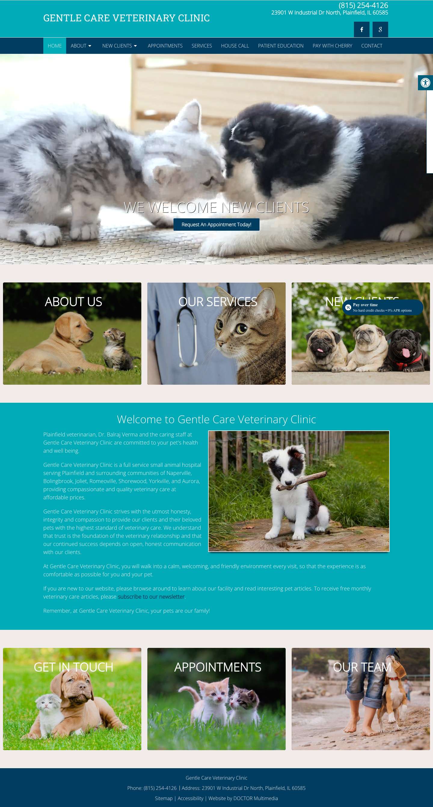 Veterinarian in Plainfield, IL | Gentle Care Veterinary ClinicAccessibility ToolsIncrease TextDecrease TextGrayscaleLinks UnderlineReadable Font - Full Screenshot