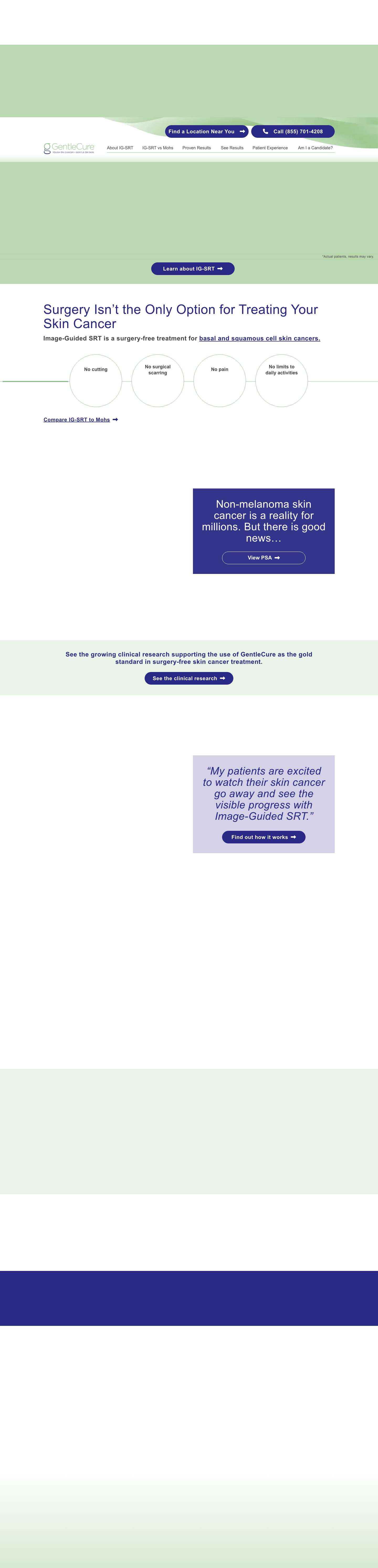 GentleCure | Image-Guided SRT | Tough on Cancer, Gentle on Skin - Full Screenshot