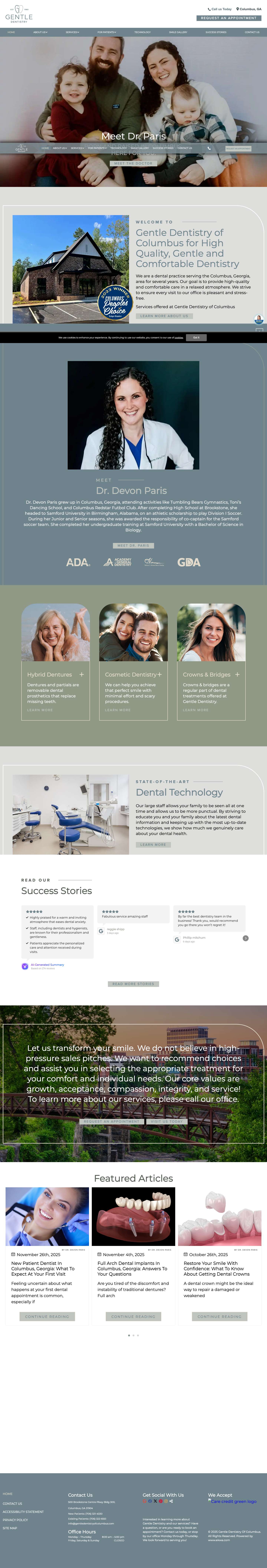 Dentist Columbus, GA | Gentle Dentistry of Columbus | Family Dentist - Full Screenshot