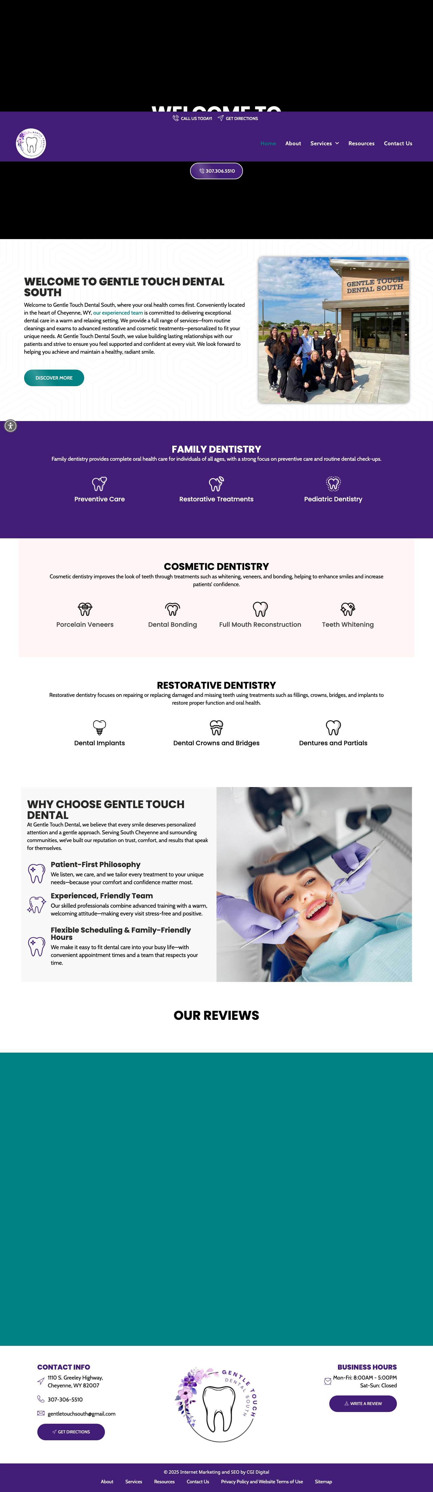 Family Dentist in Cheyenne, WY | Gentle Touch Dental SouthLoveTooth FillingTooth CoatingBracesEnamelTeethCleanCrownTeeth - Full Screenshot