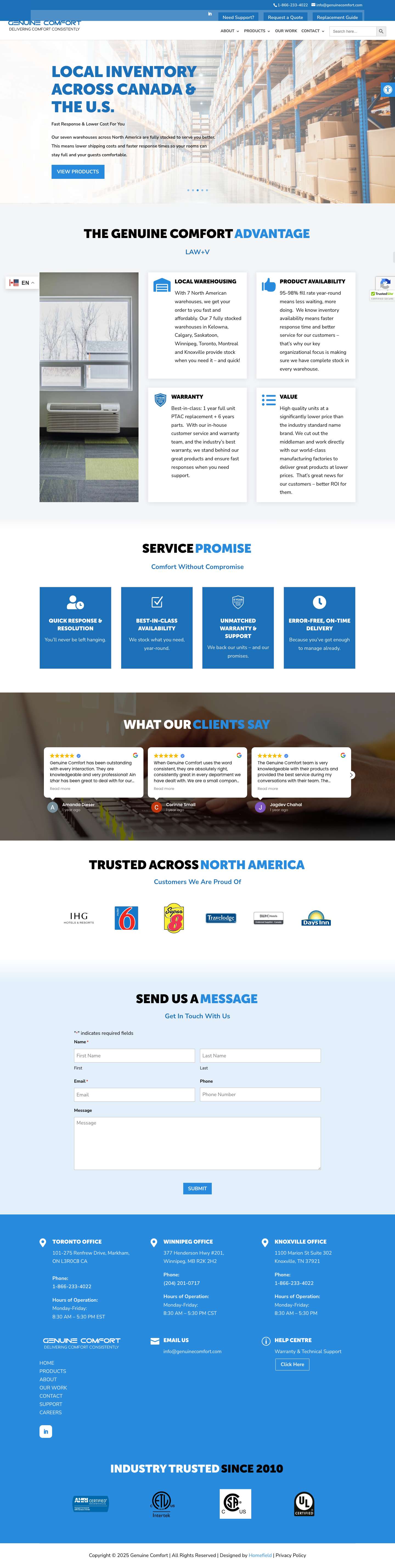 Genuine Comfort | Canada’s #1 Choice for PTAC & AC UnitsAccessibility ToolsIncrease TextDecrease TextGrayscaleHigh ContrastNegative ContrastLight BackgroundLinks UnderlineReadable FontReset - Full Screenshot