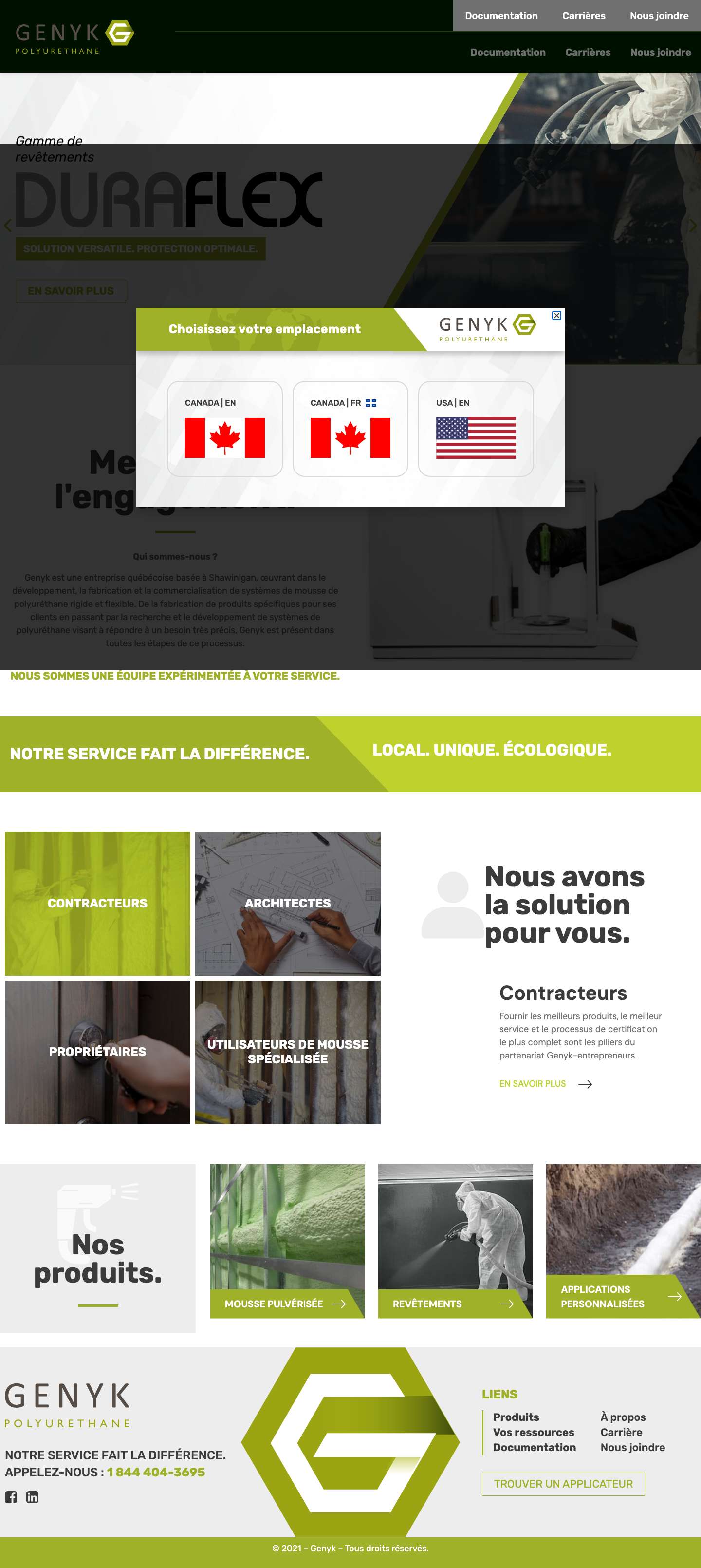 Genyk – Manufacturier de systèmes de mousse de polyuréthane - Full Screenshot