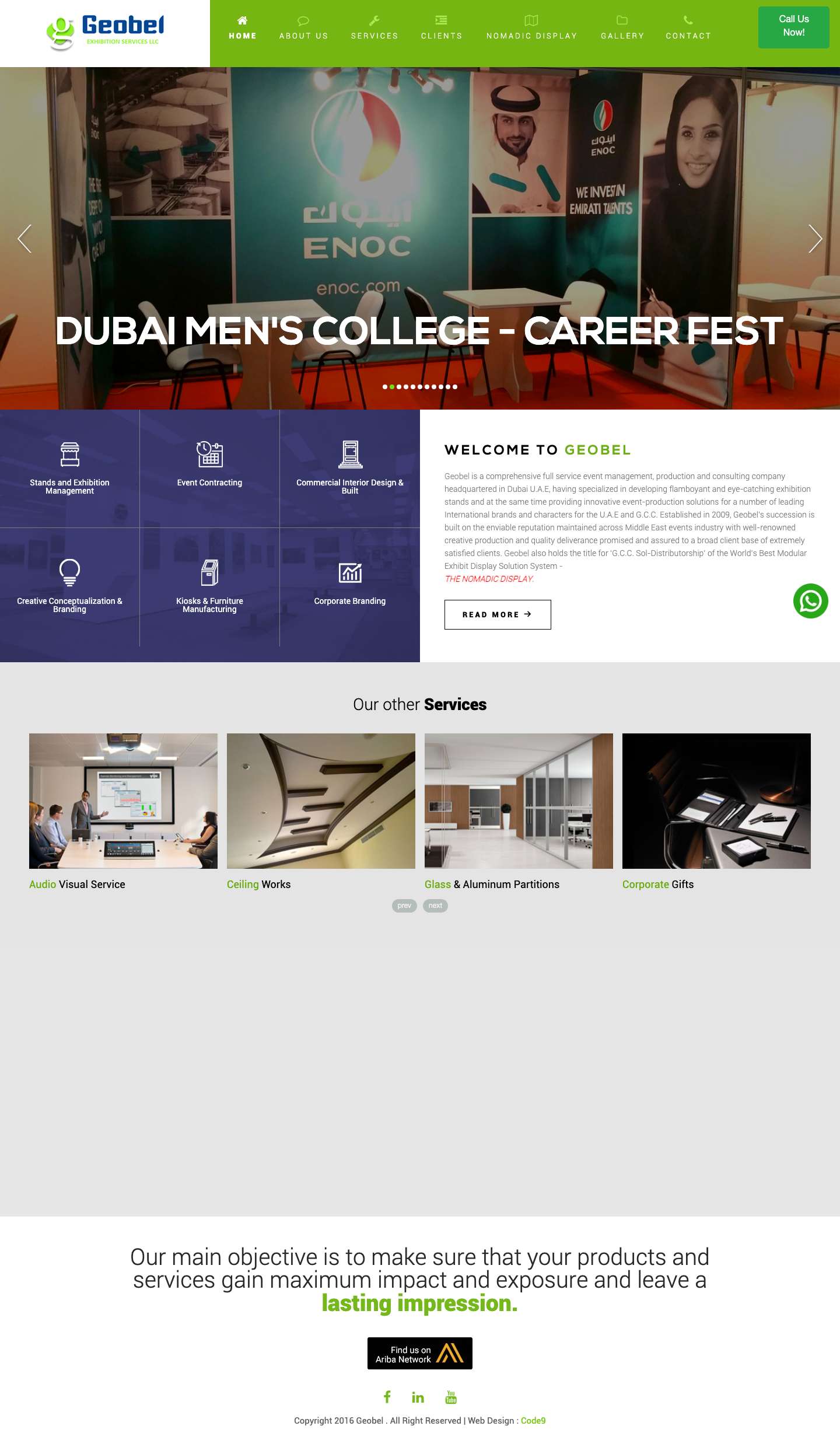 Geobel (Exhibition Services LLC) – Creative Exhibition Designer Company in UAE - Full Screenshot