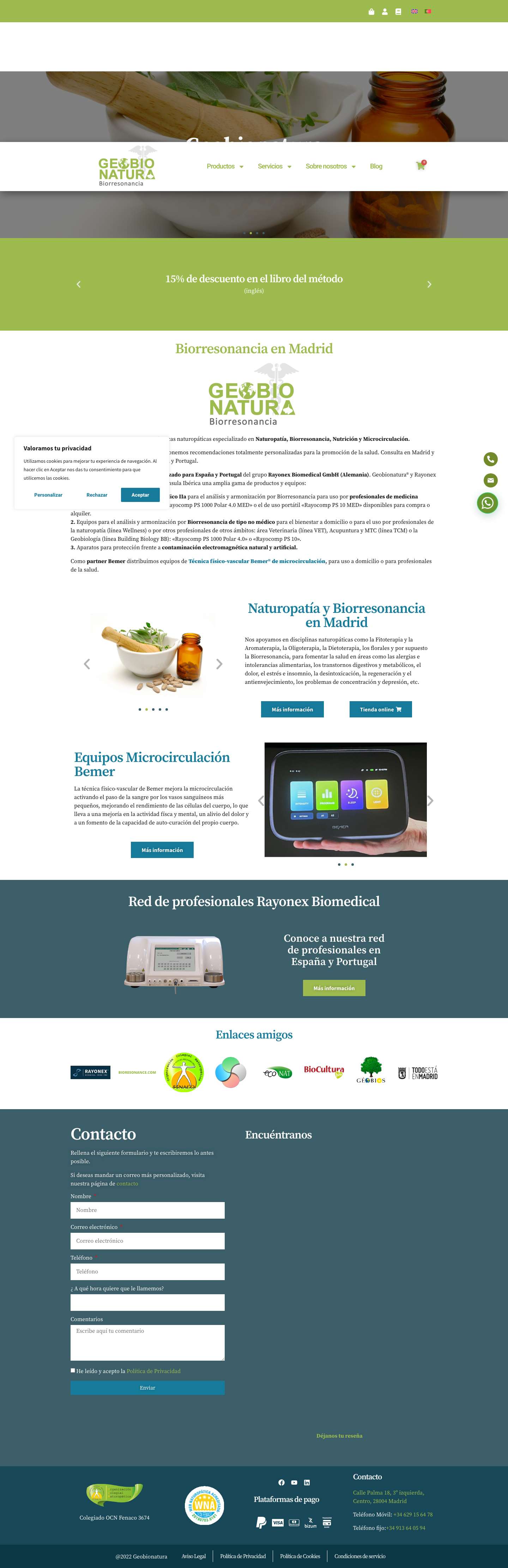 Biorresonancia en Madrid | GeobionaturaBizum - Full Screenshot
