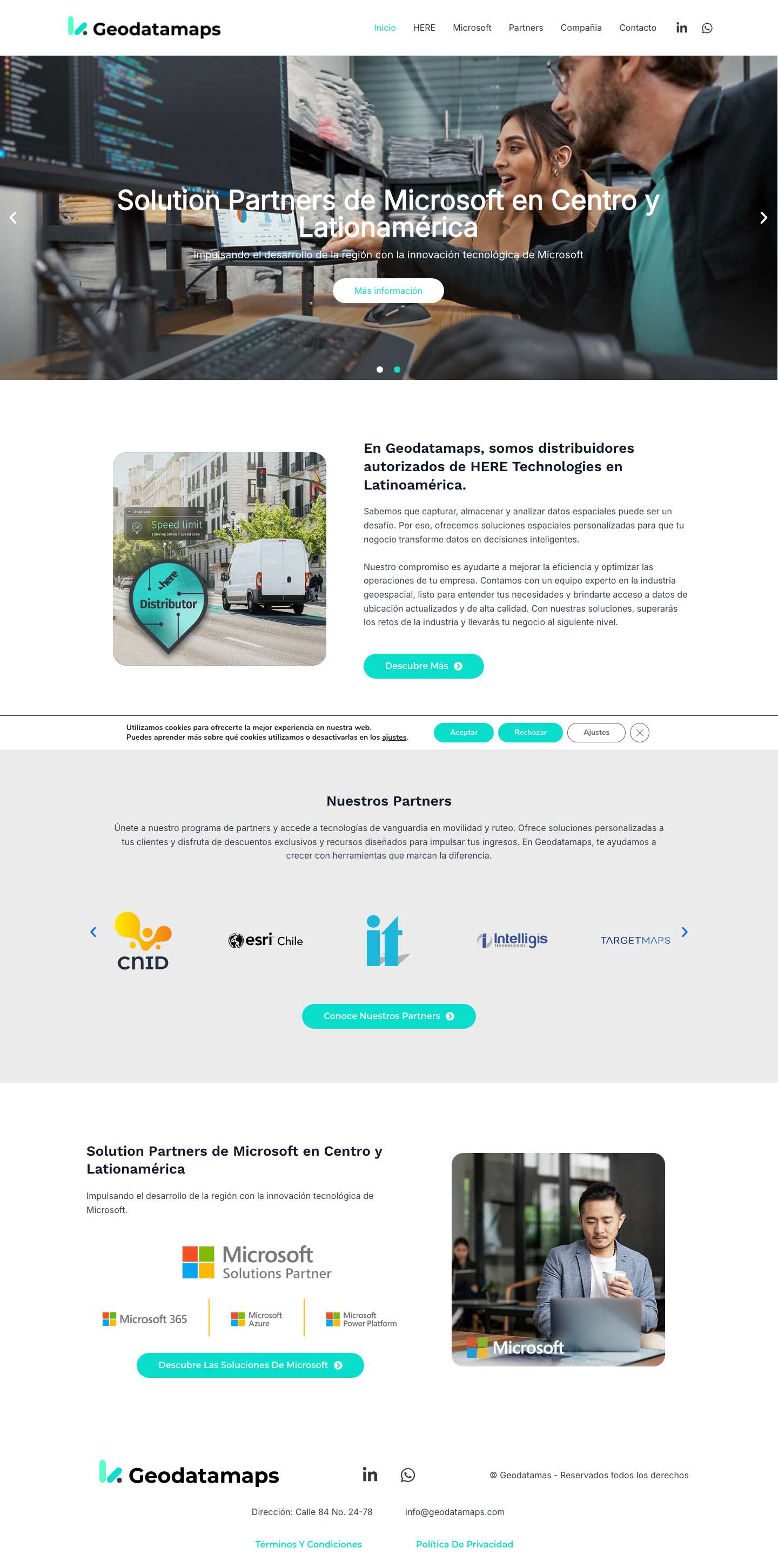 Geodatamaps - Distribuidores Autorizados De HERE Technologies - Full Screenshot