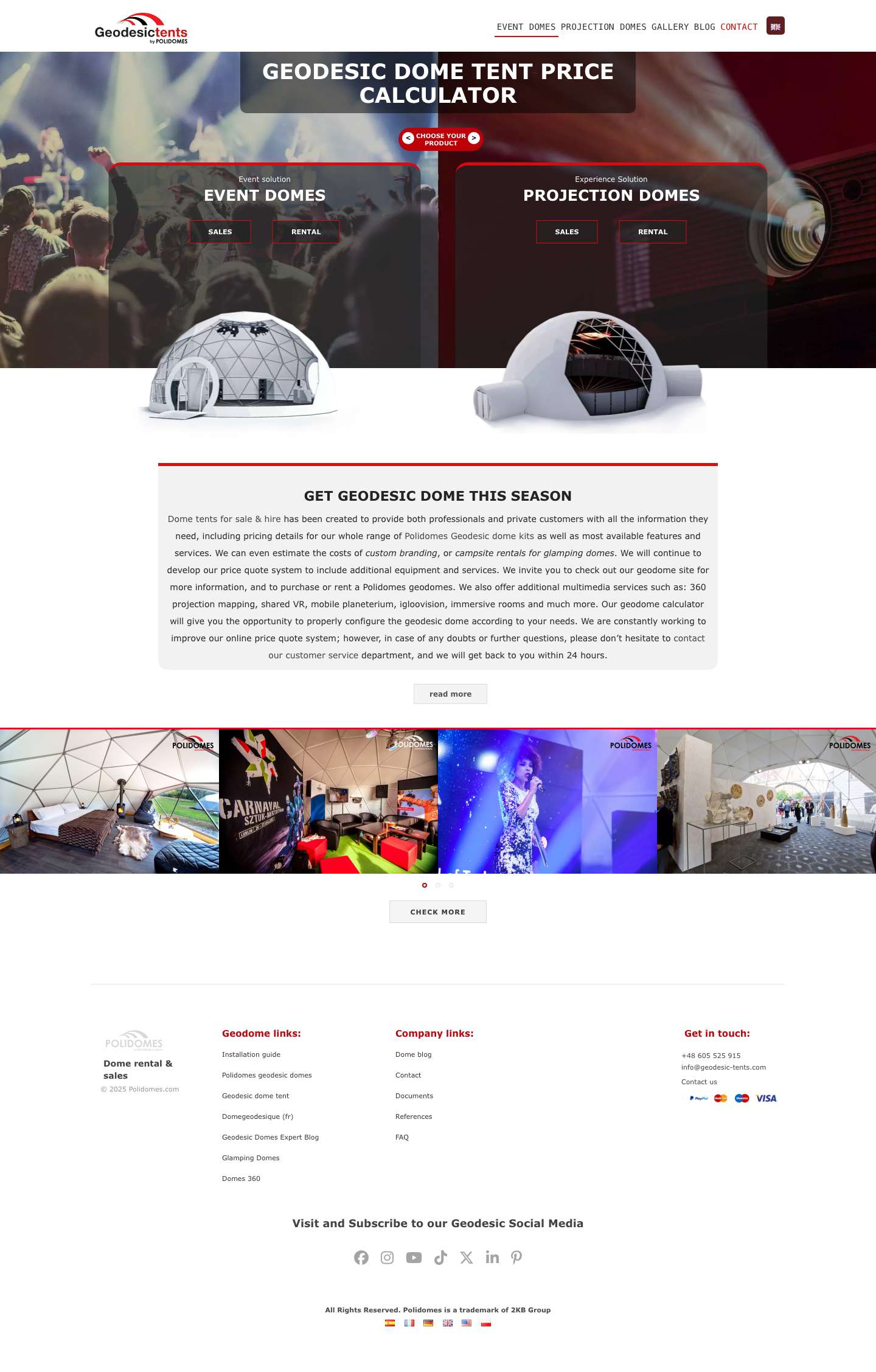 Geodesic dome tents for sale & hire - Geodesic dome tents - Full Screenshot