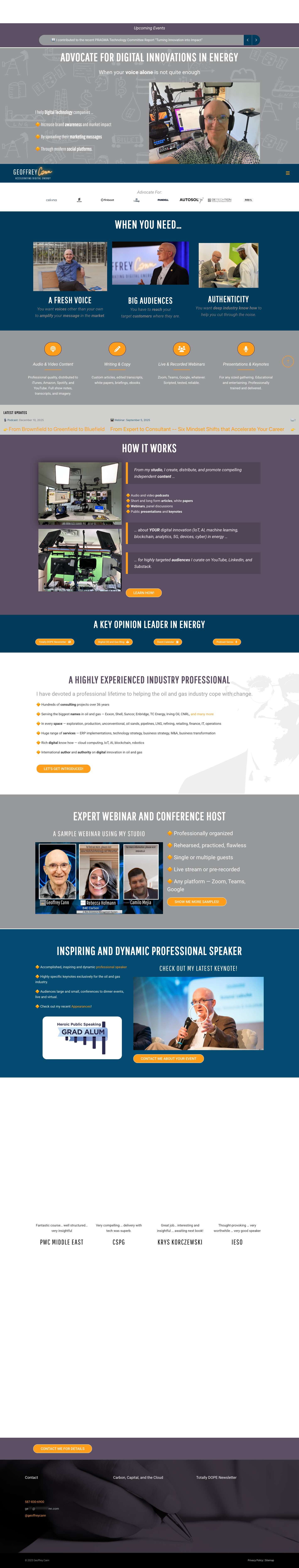 Geoffrey Cann | Advocate for Digital Innovations in Energy - Full Screenshot