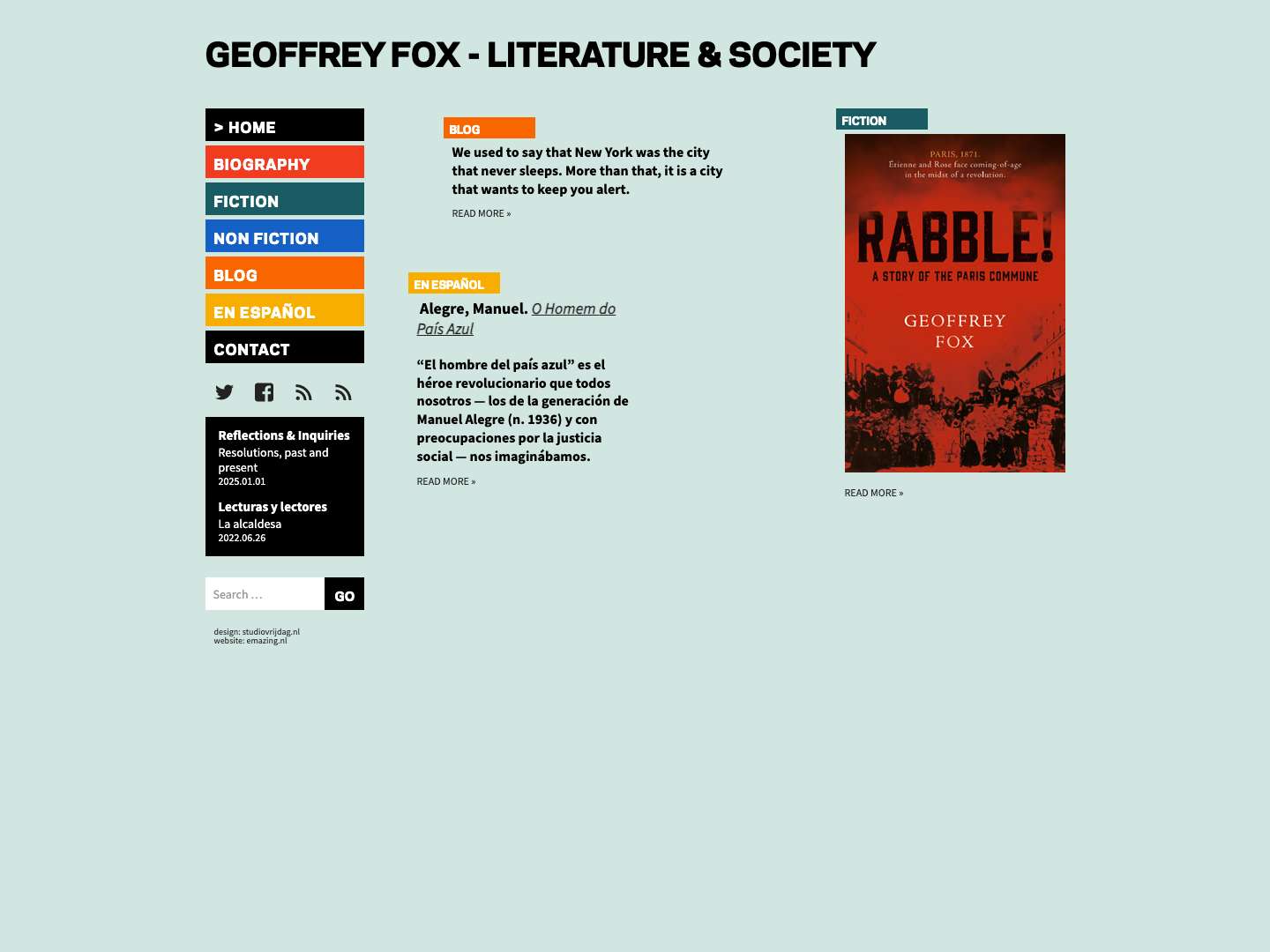 Geoffrey Fox - Literature & Society - Full Screenshot