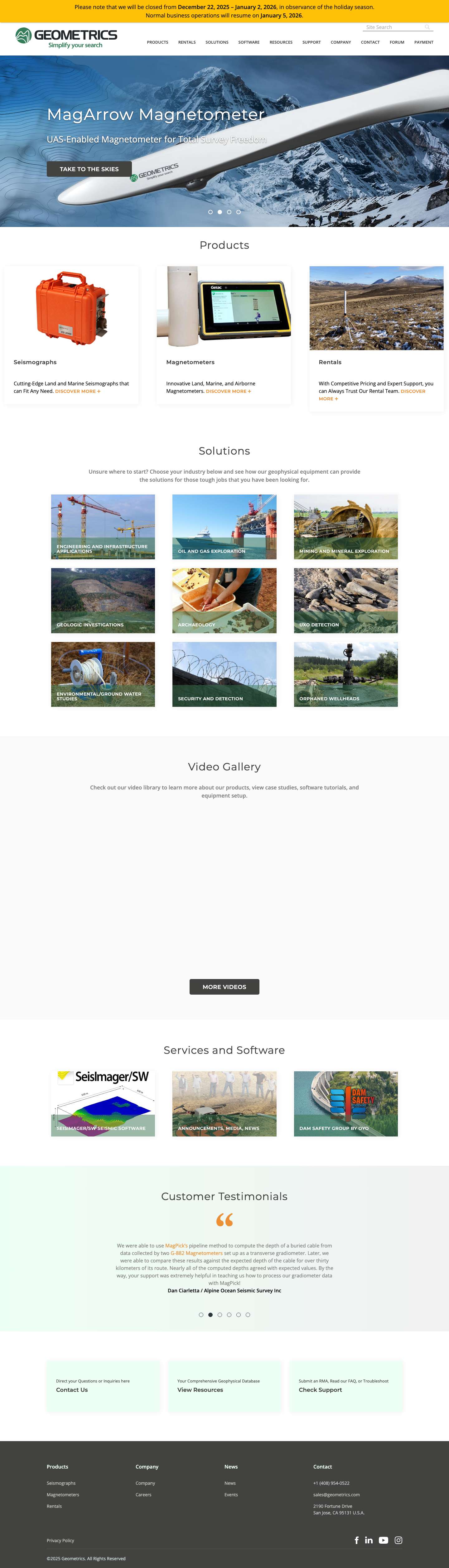 Homepage - Geometrics : Geometrics - Full Screenshot