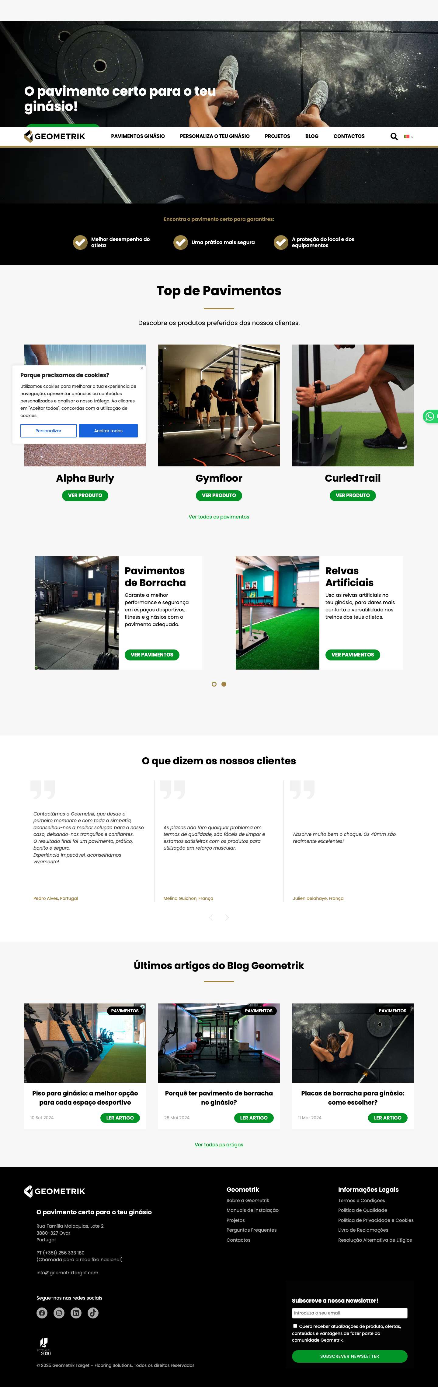 Pavimentos para Ginásios | Geometrik - Full Screenshot