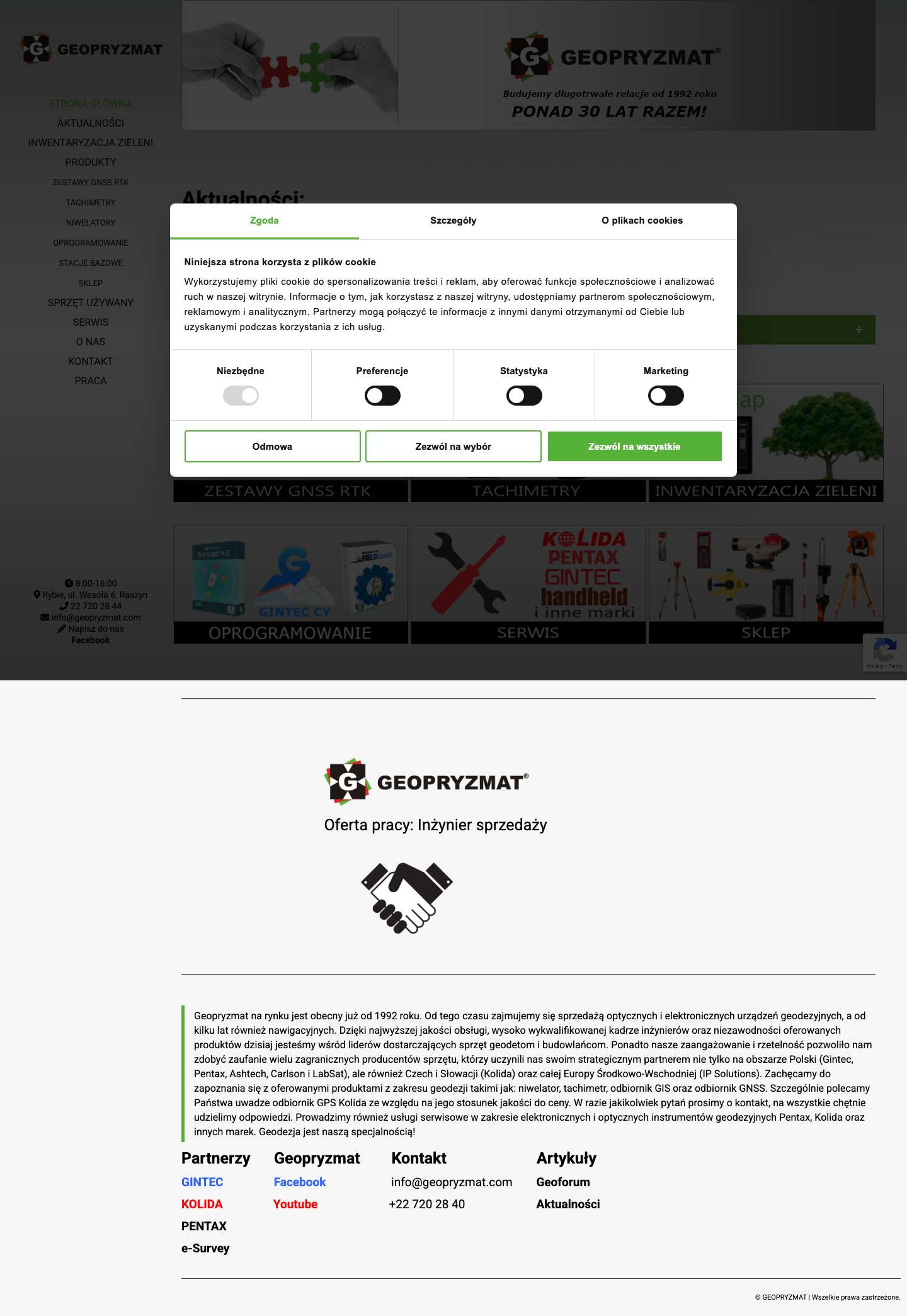 GEOPRYZMAT - Twój dostawca sprzętu! Kolida GPS - geodezja - Ashtech - niwelator - odbiornik GIS - GNSS - tachimetr - geopryzmat.com - Full Screenshot