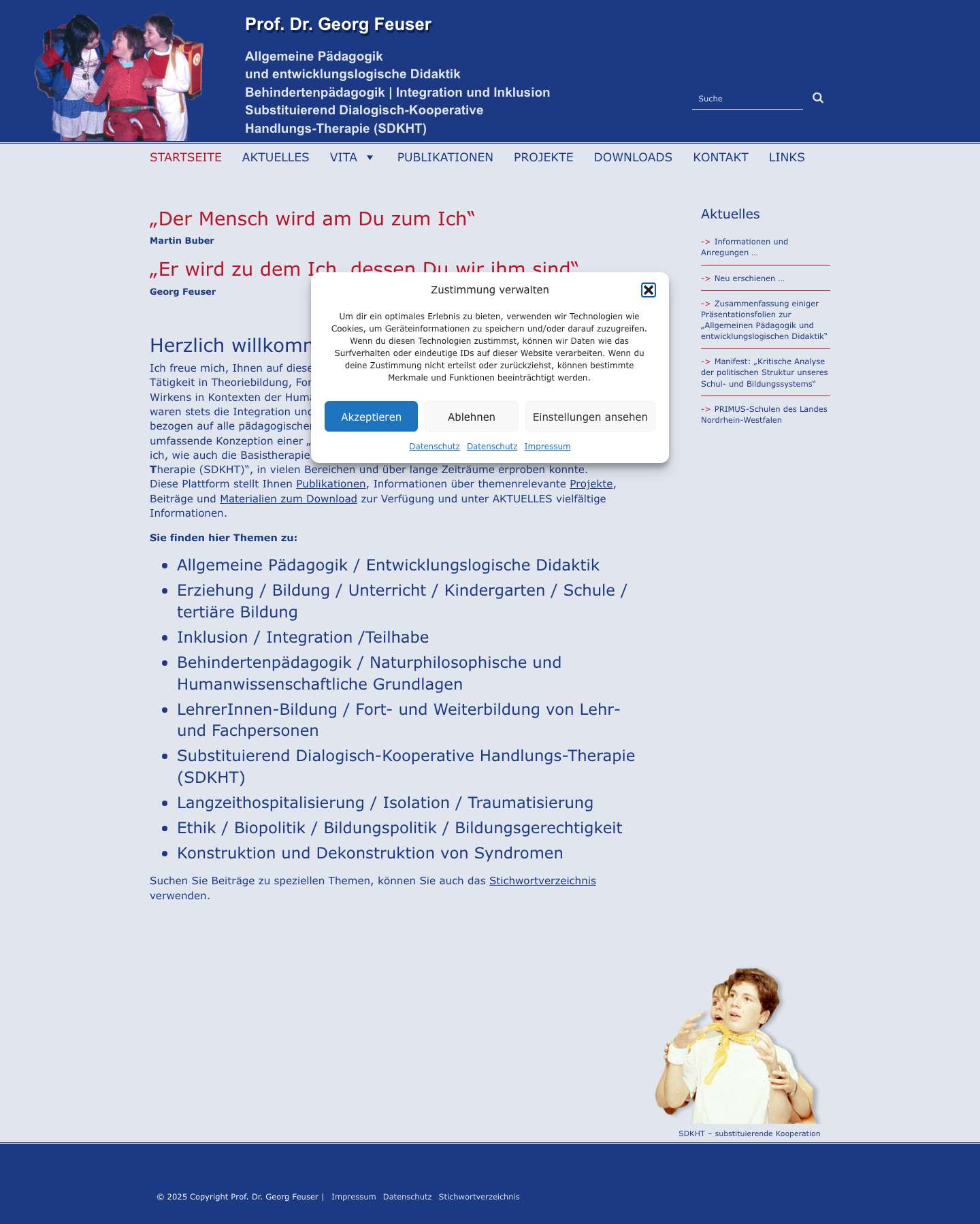 Startseite - Prof. Dr. Georg Feuser : Prof. Dr. Georg Feuser - Full Screenshot