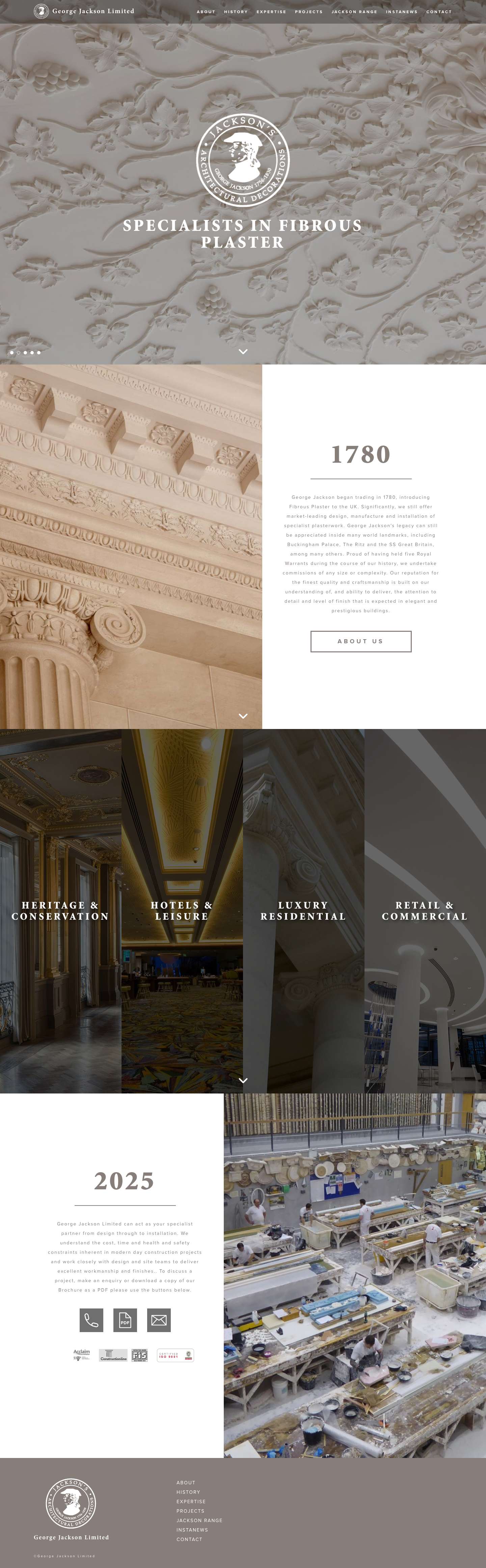 Architectural plaster specialist - George Jackson Limited - Full Screenshot