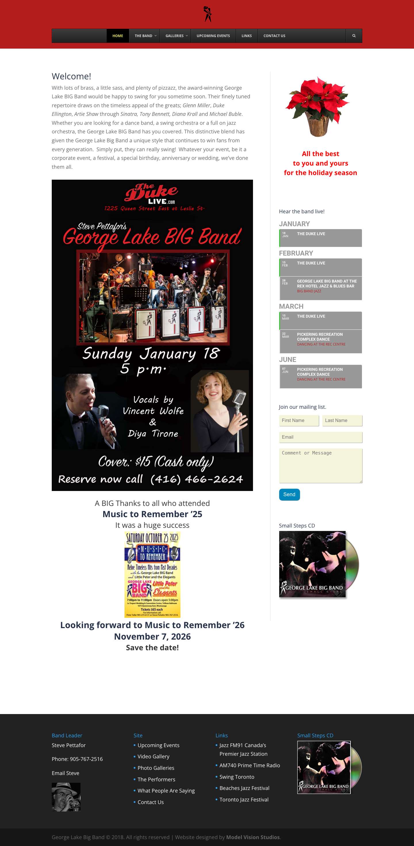 Home - George Lake BIG Band - Full Screenshot