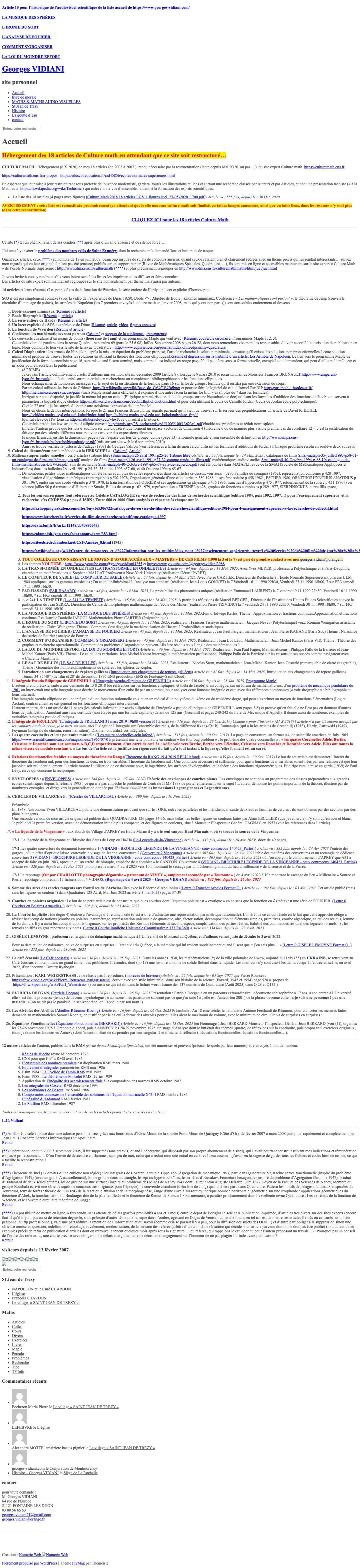 Georges VIDIANI – site personnel - Full Screenshot