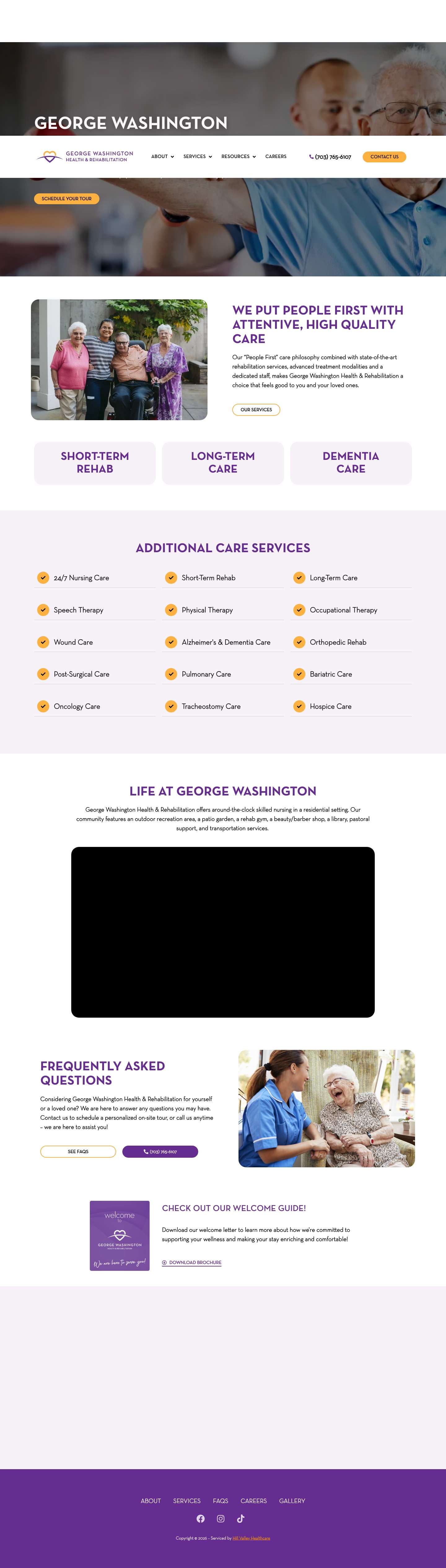 Home - George Washington Health & Rehabilitation - Full Screenshot