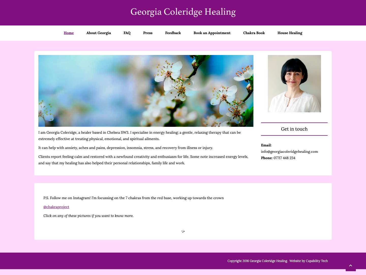Home | Georgia Coleridge Healing - Full Screenshot