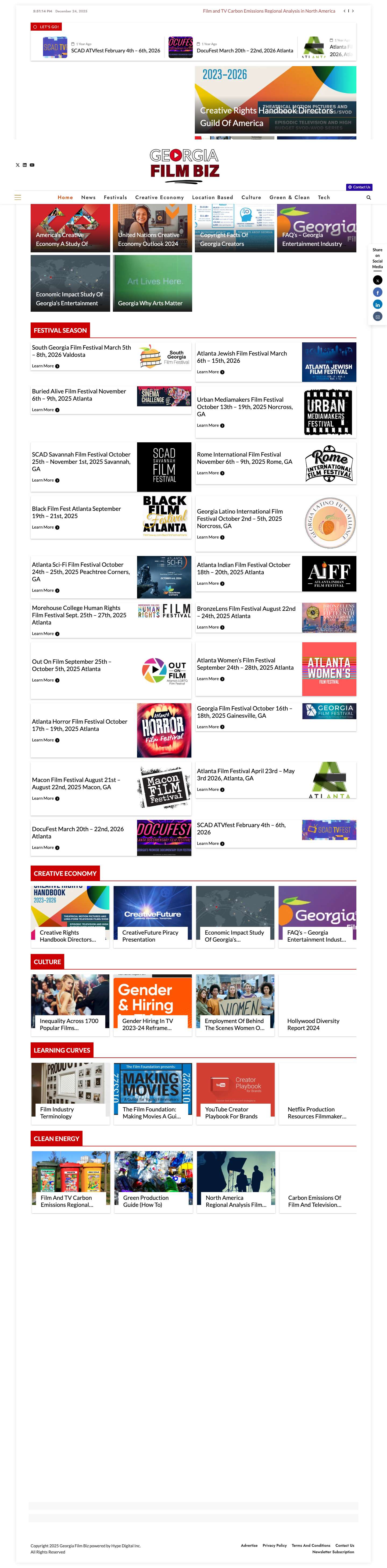 Georgia Film Biz | Global Creative Community - Full Screenshot