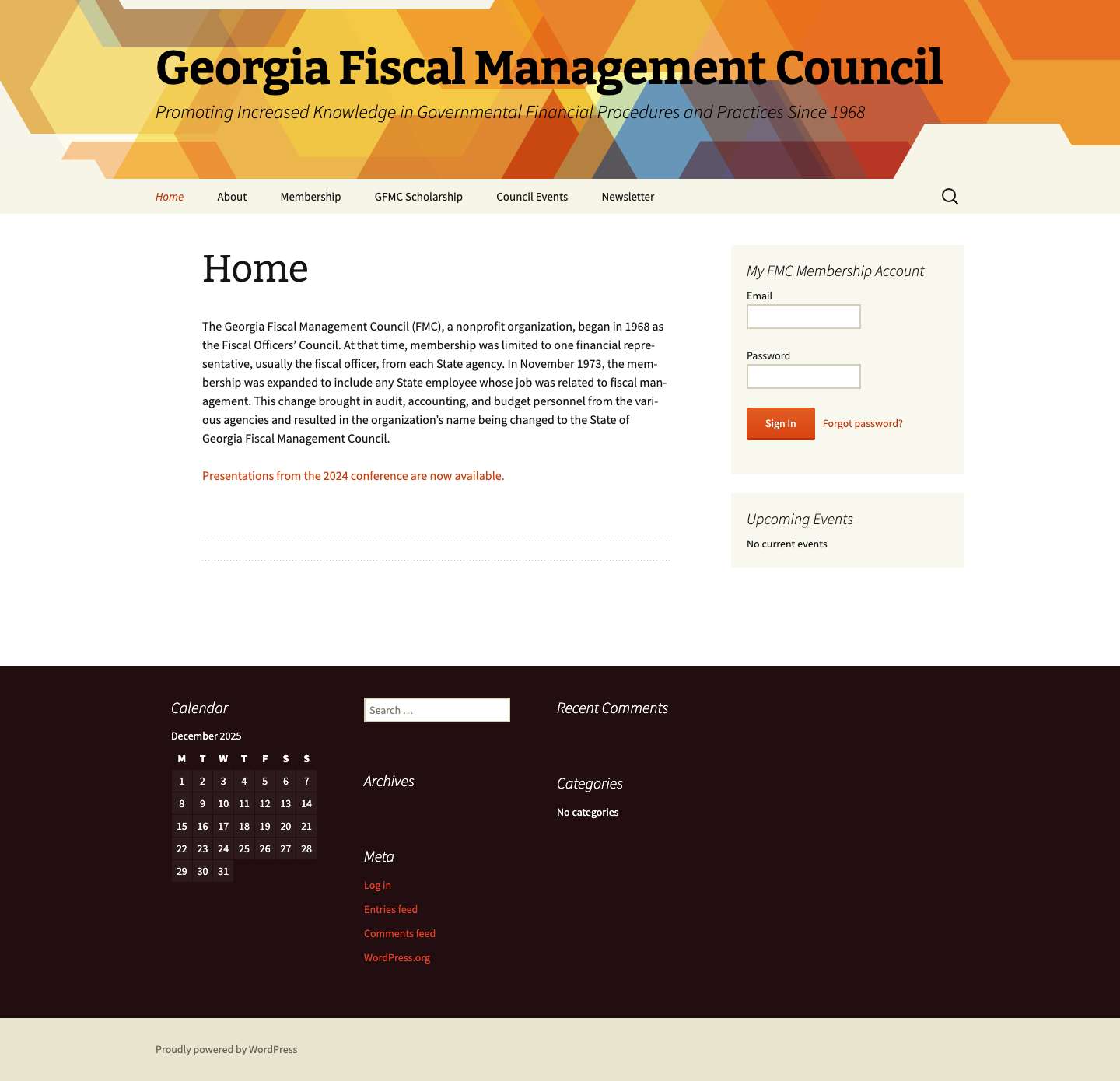 Georgia Fiscal Management Council | Promoting Increased Knowledge in Governmental Financial Procedures and Practices Since 1968 - Full Screenshot