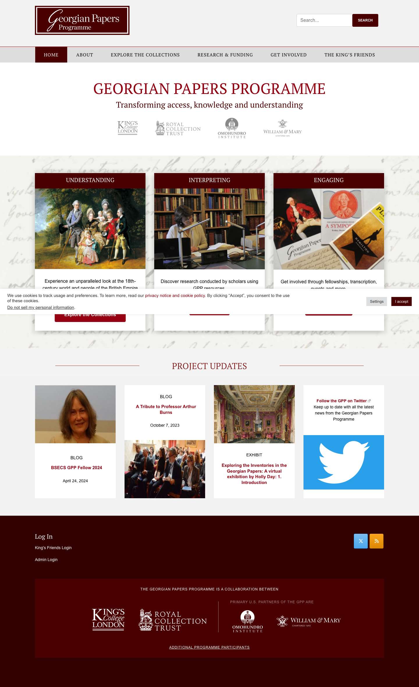 Georgian Papers Programme - Home | Georgian Papers Programme - Full Screenshot